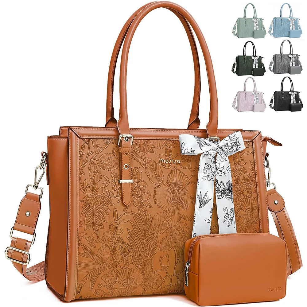 MOSISO floral laptop tote bag available in multiple colours