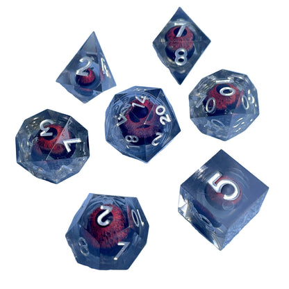 Suspended Eyeball 7 Piece Resin Dice Set