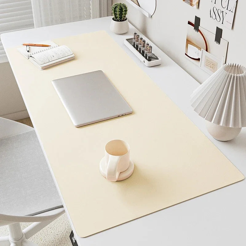 Solid Colour PU Leather Waterproof Desk Mat