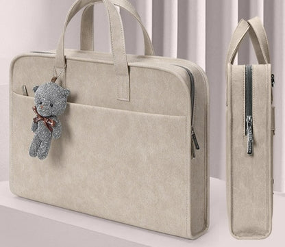Cute Office Laptop Bag with Teddy Accessory