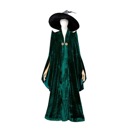Velvet Witch Cloak & Hat Costume for Adults