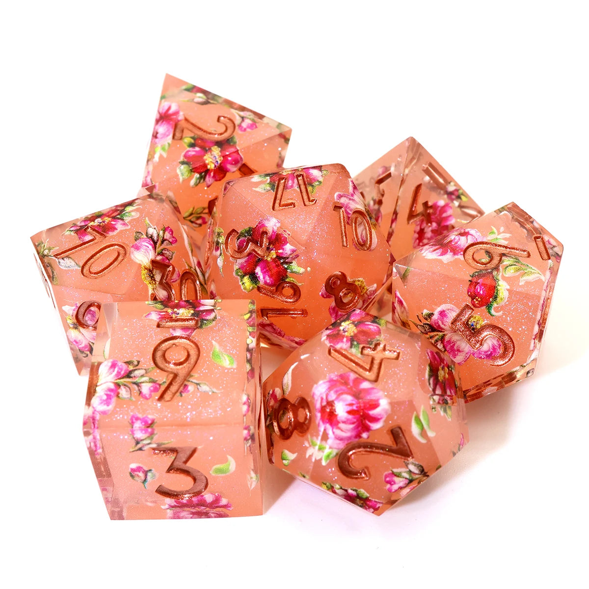 Floral Resin DND Dice Set