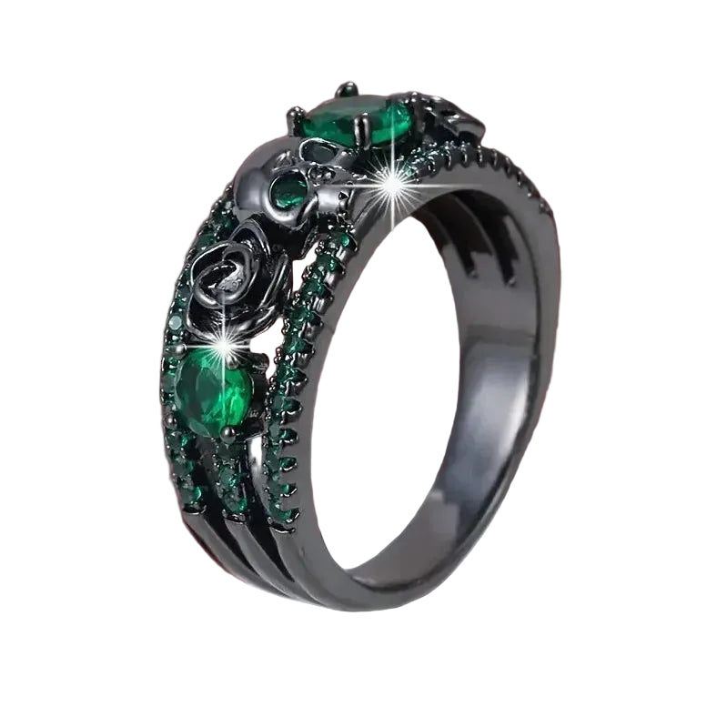 Punk Skull Flower Ring