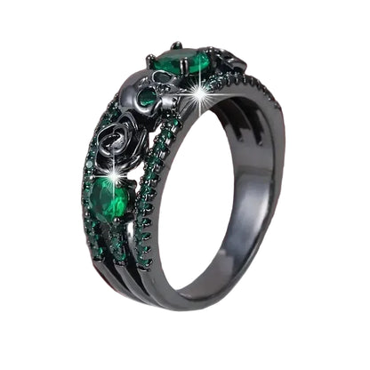 Punk Skull Flower Ring