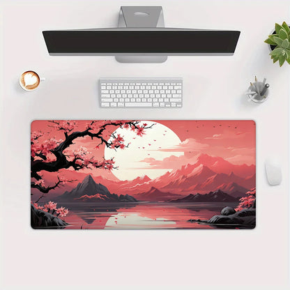 Cherry Blossom Landscape Desk and Keyboard Mat