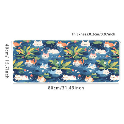 Cat Swimming Spot Computer Desk Mat