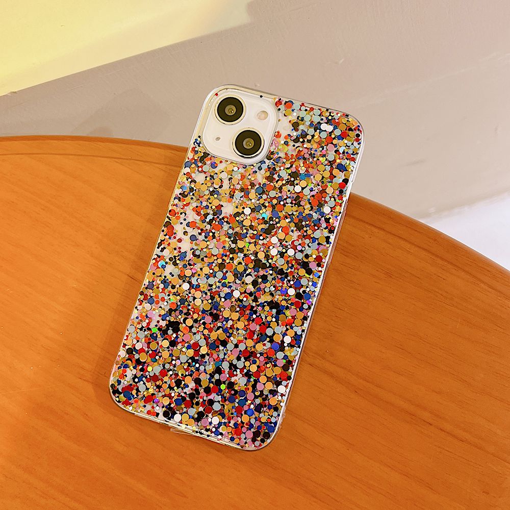 Round Glittery Sparkles Epoxy iPhone Case