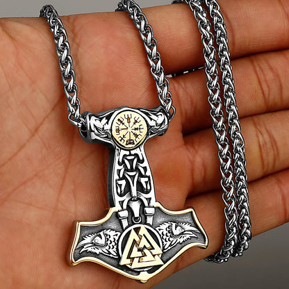 Nordic Viking Thor's Hammer Stainless Steel Necklace