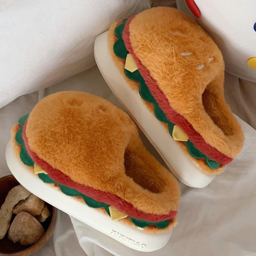 Hamburger Novelty Indoor Slippers