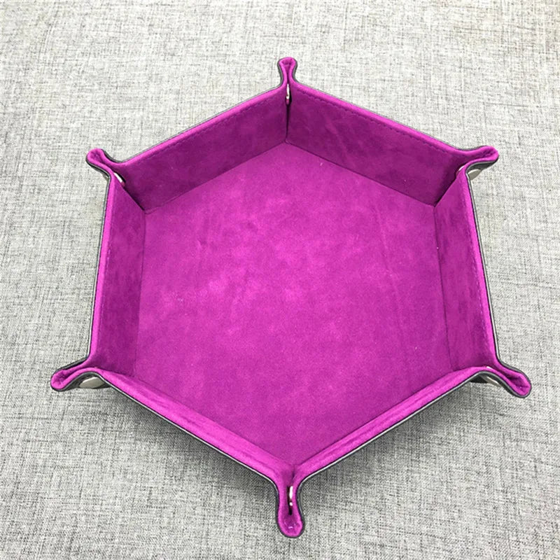 Folding Dice Tray – PU Leather & Velvet Rolling Tray