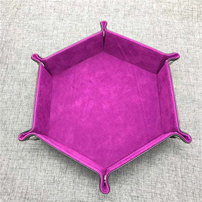 Folding Dice Tray – PU Leather & Velvet Rolling Tray
