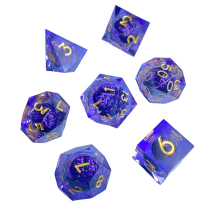 Suspended Eyeball 7 Piece Resin Dice Set
