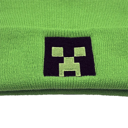 Adult Knit Beanie with Minecraft Symbol