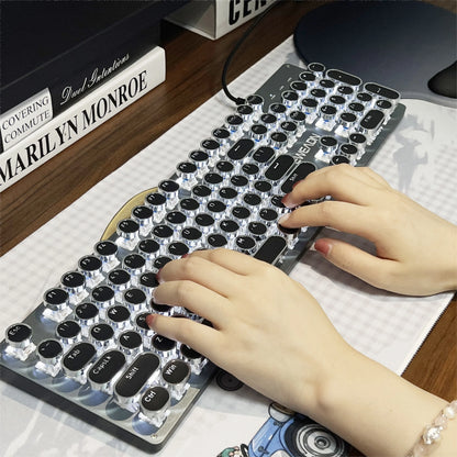 EWEADN TK100 Punk Typewriter Mechanical Gaming Keyboard