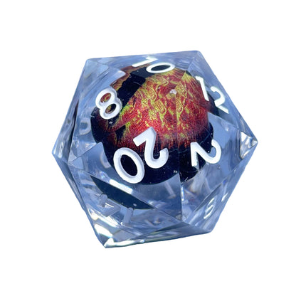 Suspended Eyeball 7 Piece Resin Dice Set