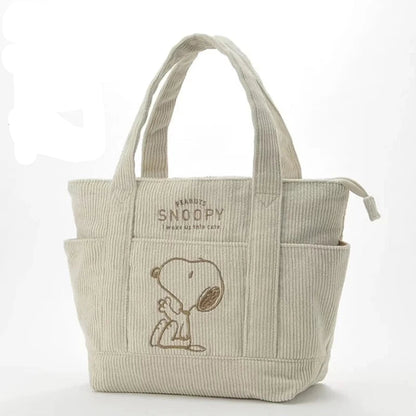 Corduroy Tote Bag with Snoopy