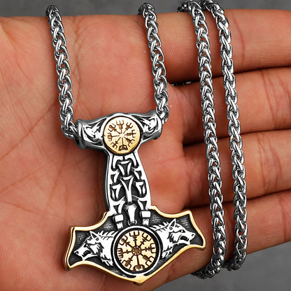 Nordic Viking Thor's Hammer Stainless Steel Necklace
