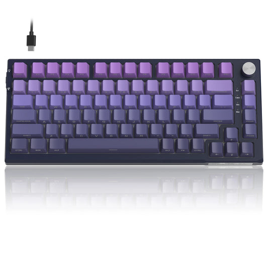 MageGee SKY81 75% Mechanical Gaming Keyboard - Black/Purple