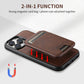 Suteni Faux Leather Magsafe iPhone Case & Wallet - Chocolate