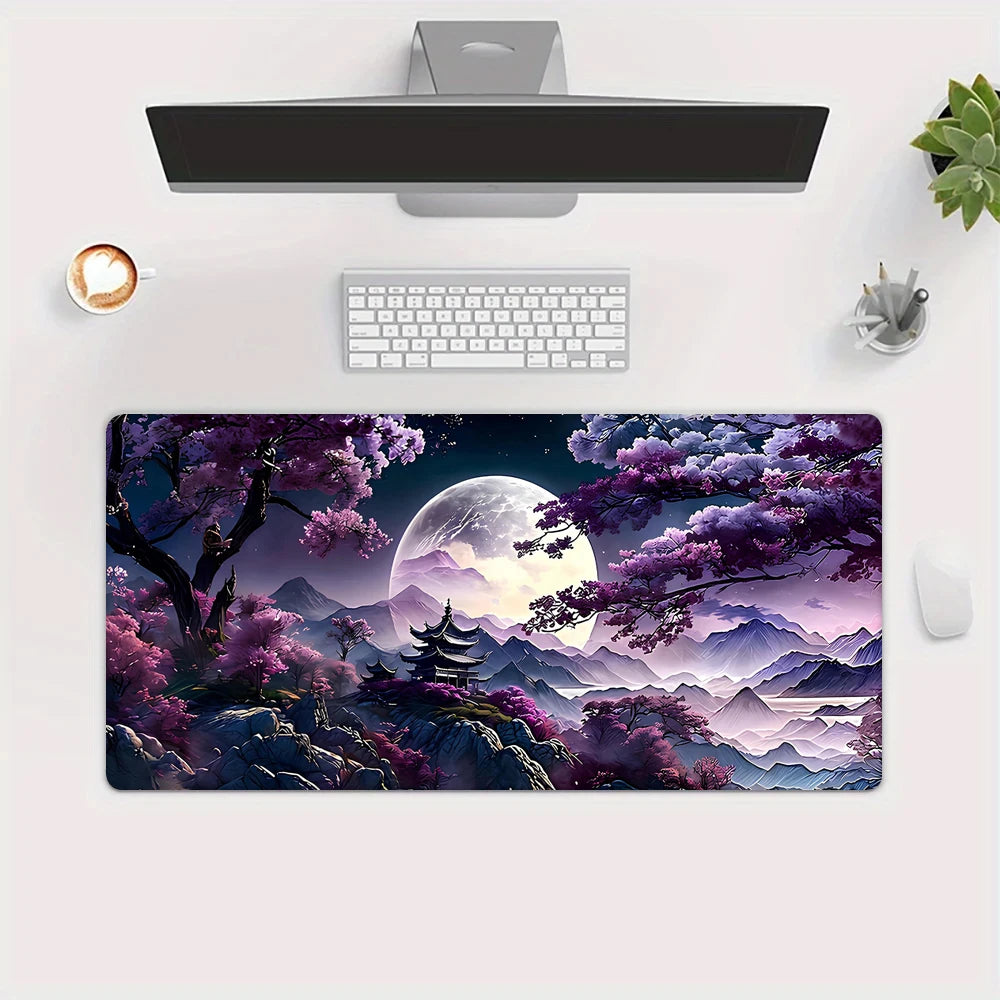 Cherry Blossom Landscape Desk and Keyboard Mat