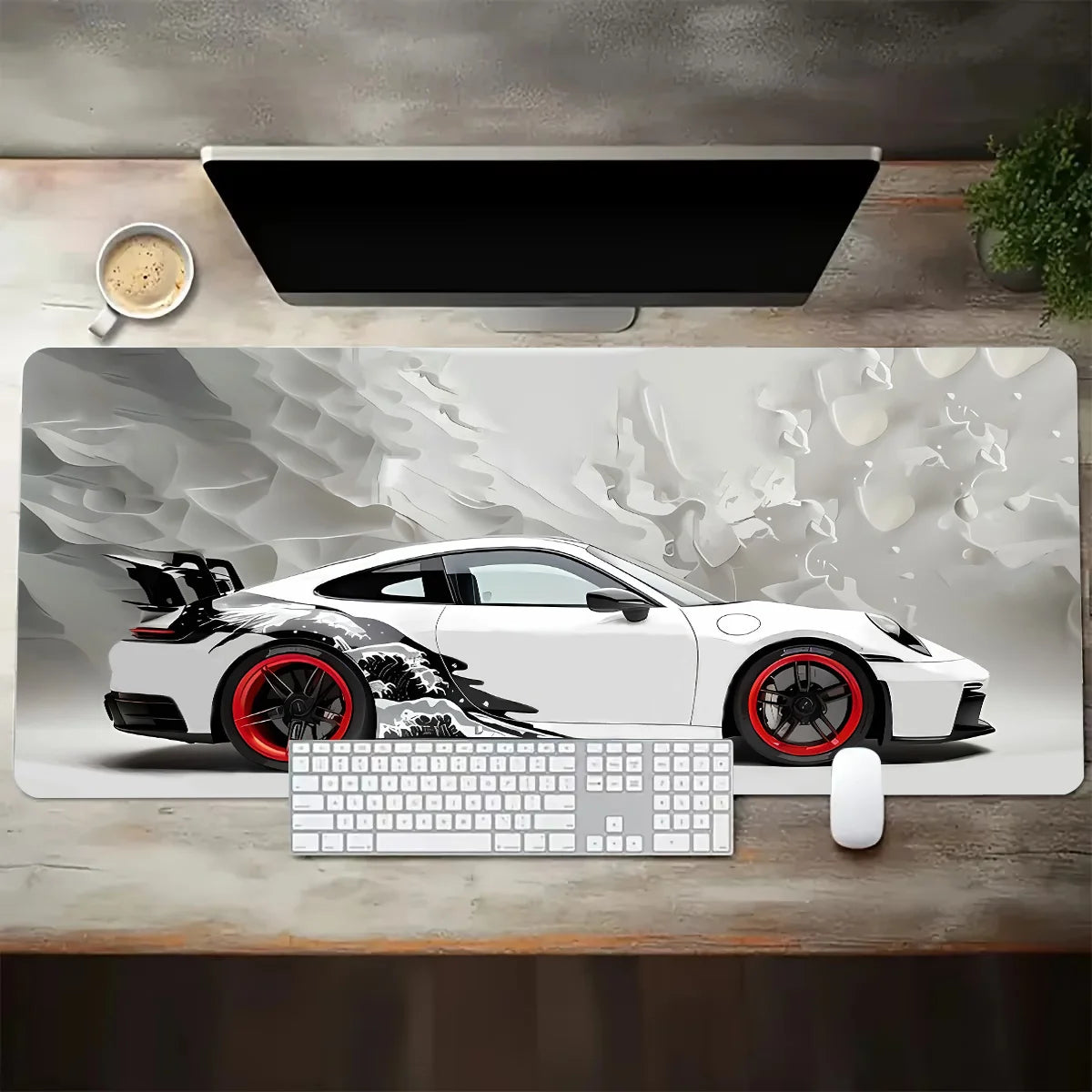 Sports Car Large Computer Desk Mat