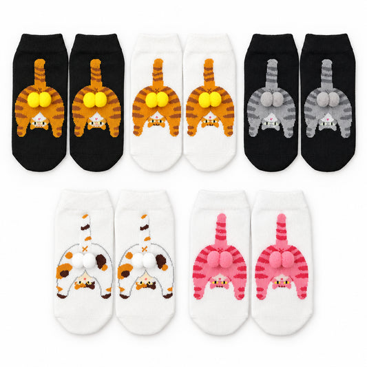 Cat-themed novelty socks with 3D designs