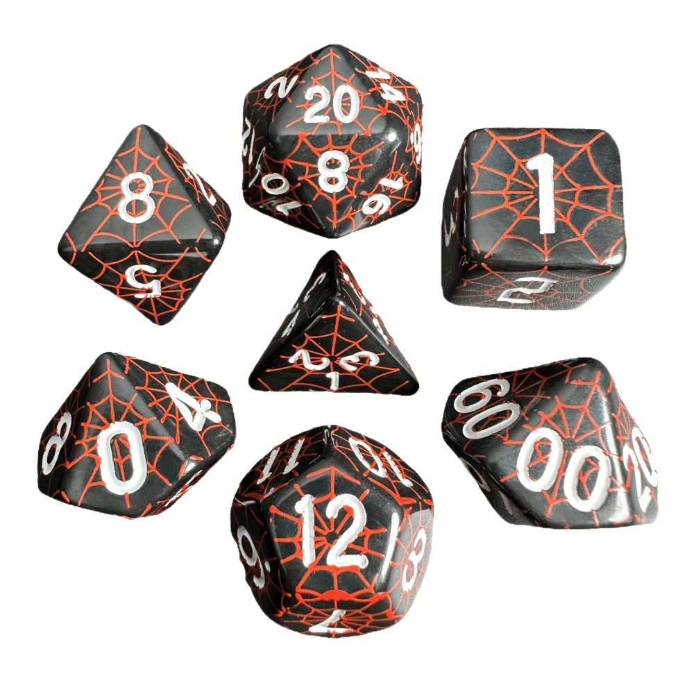 Spiderweb 7 Piece DND Dice Set