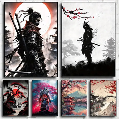 Japanese Scenery and Samurai Canvas Printswall