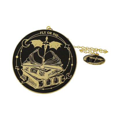 Metal Hanging Bookmark of Fourth Wing Dragons