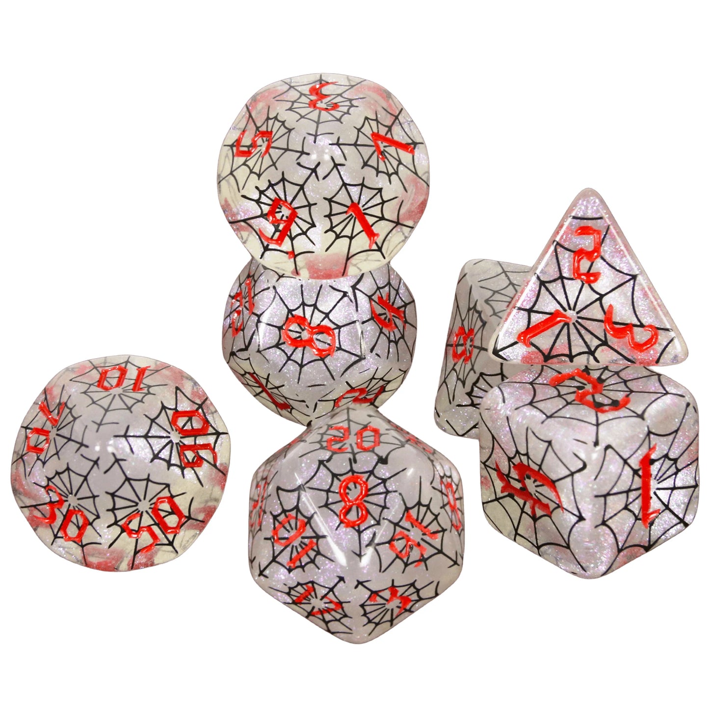 Spiderweb 7 Piece DND Dice Set