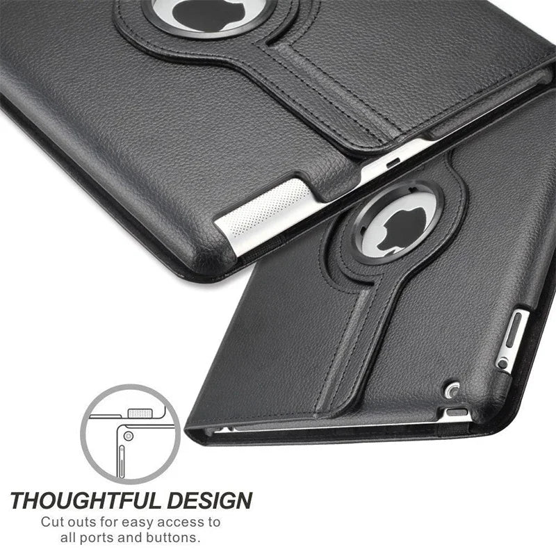 Leather iPad Case with Stand and 360 degree Rotation | iPad