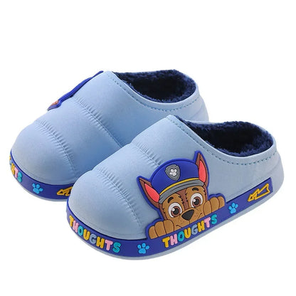 Fluffy Winter Kids Slippers with Paw Patrol