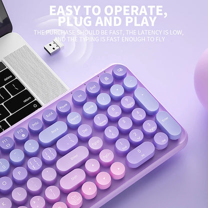 Pastel Princess Ergonomic 2.4G Wireless Keyboard