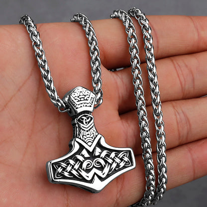 Nordic Viking Thor's Hammer Stainless Steel Necklace