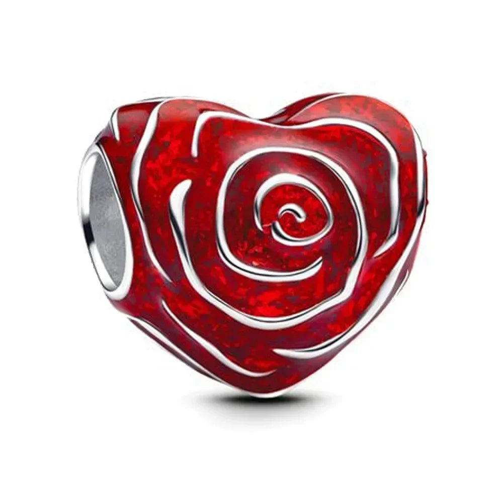 Romantic Hearts Sterling Silver Bracelet Charm