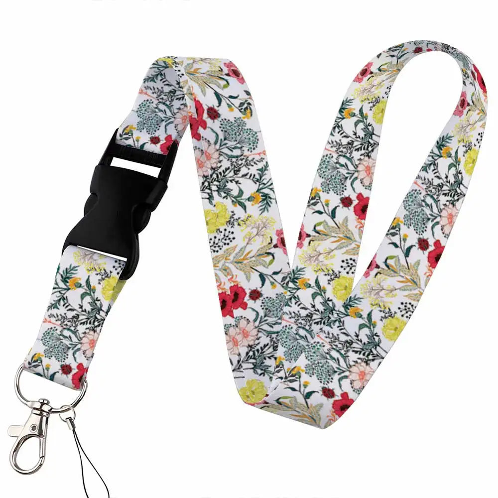Beautiful Floral Work or School Lanyards