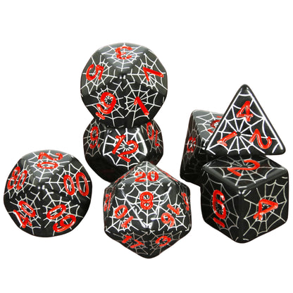 Spiderweb 7 Piece DND Dice Set