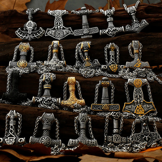 Nordic Viking Thor's Hammer Stainless Steel Necklace