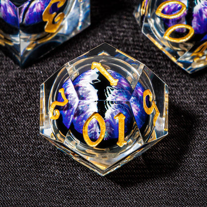 Creepy Eyes Resin Dice Set for DND 7 pieces
