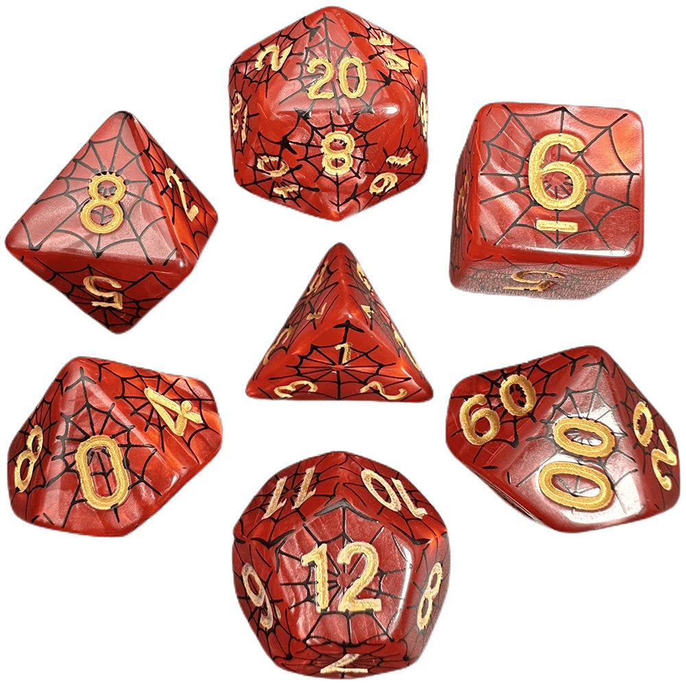 Spiderweb 7 Piece DND Dice Set