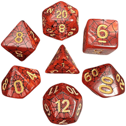 Spiderweb 7 Piece DND Dice Set