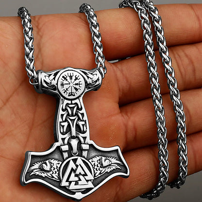 Nordic Viking Thor's Hammer Stainless Steel Necklace