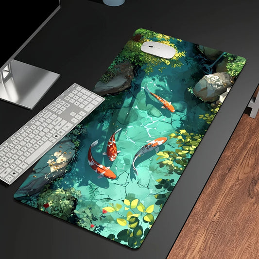 Koi Pond Zen Computer Desk Mat