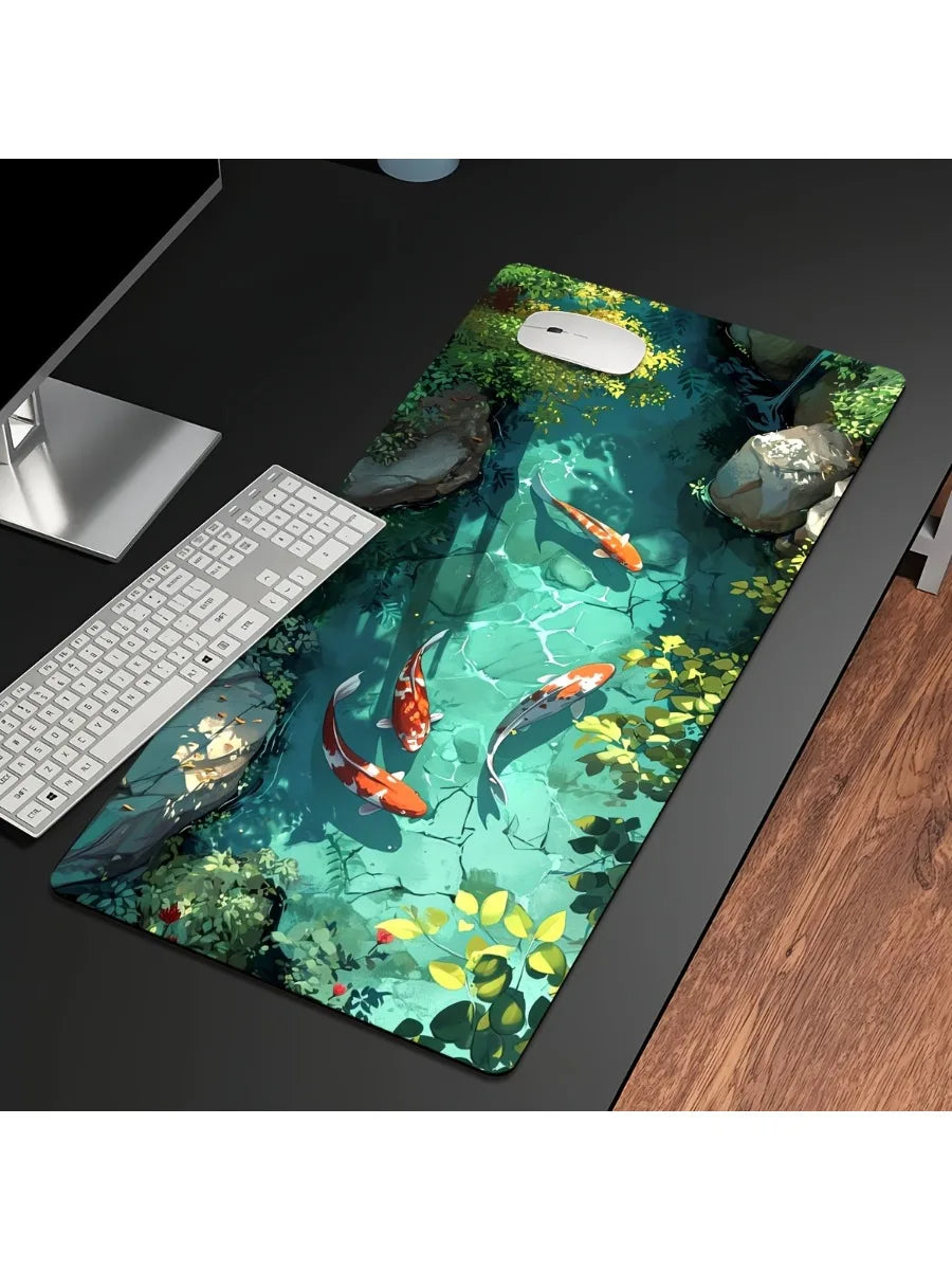 Koi Pond Zen Computer Desk Mat