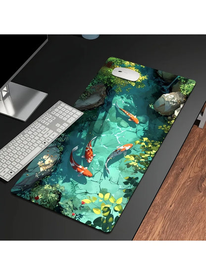 Koi Pond Zen Computer Desk Mat