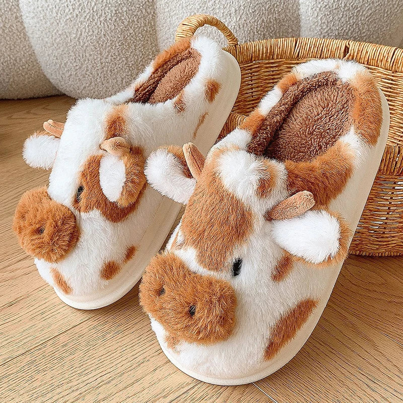 Adult Novelty Cow Indoor Slippers