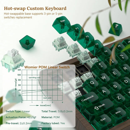 Womier WD75 Wooden Gaming Mechanical Keyboard