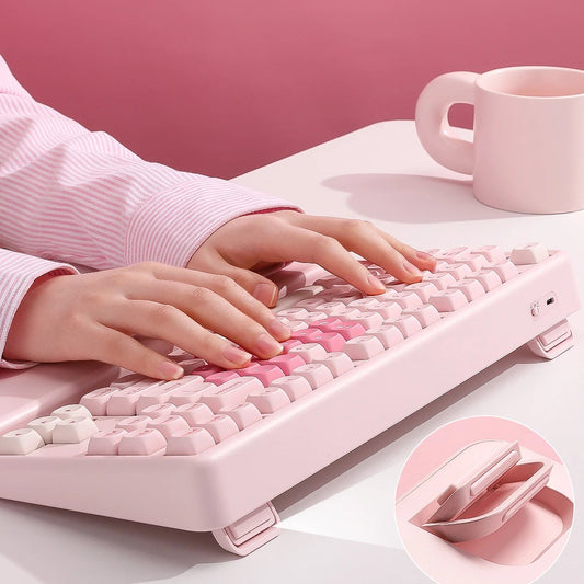 YUNZII B87 Pink Mechanical Gaming Keyboard