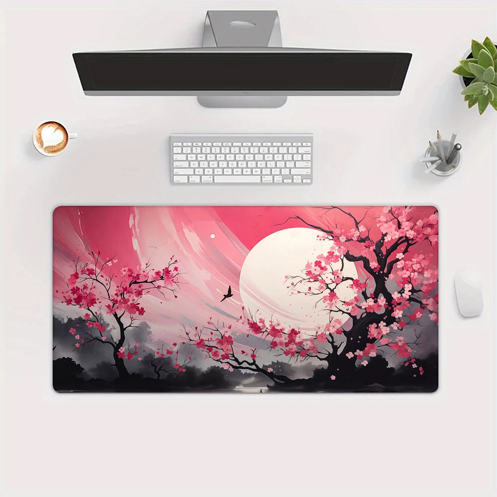 Cherry Blossom Landscape Desk and Keyboard Mat