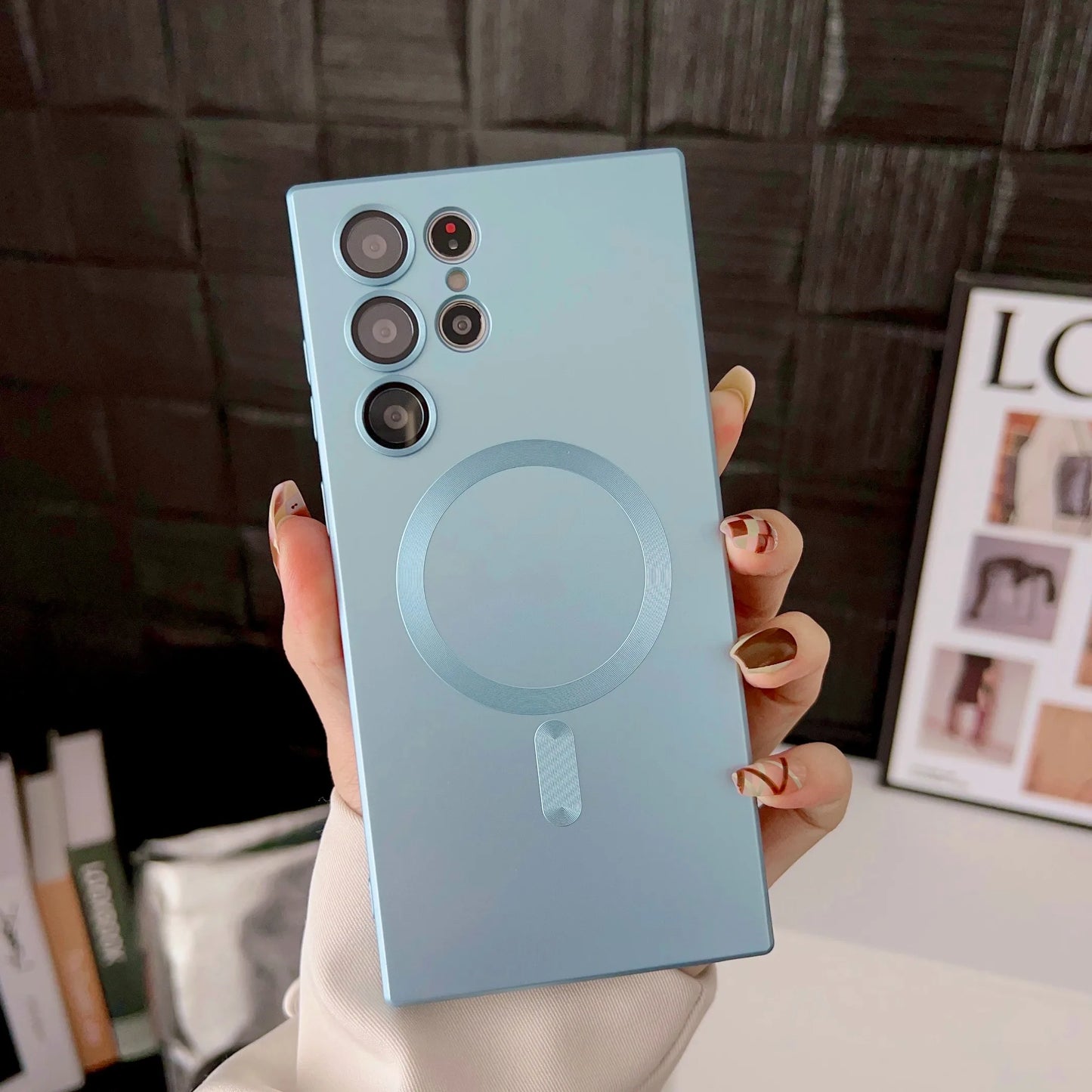 Metallic Magnetic Charging Compatible Phone Case (for Samsung)
